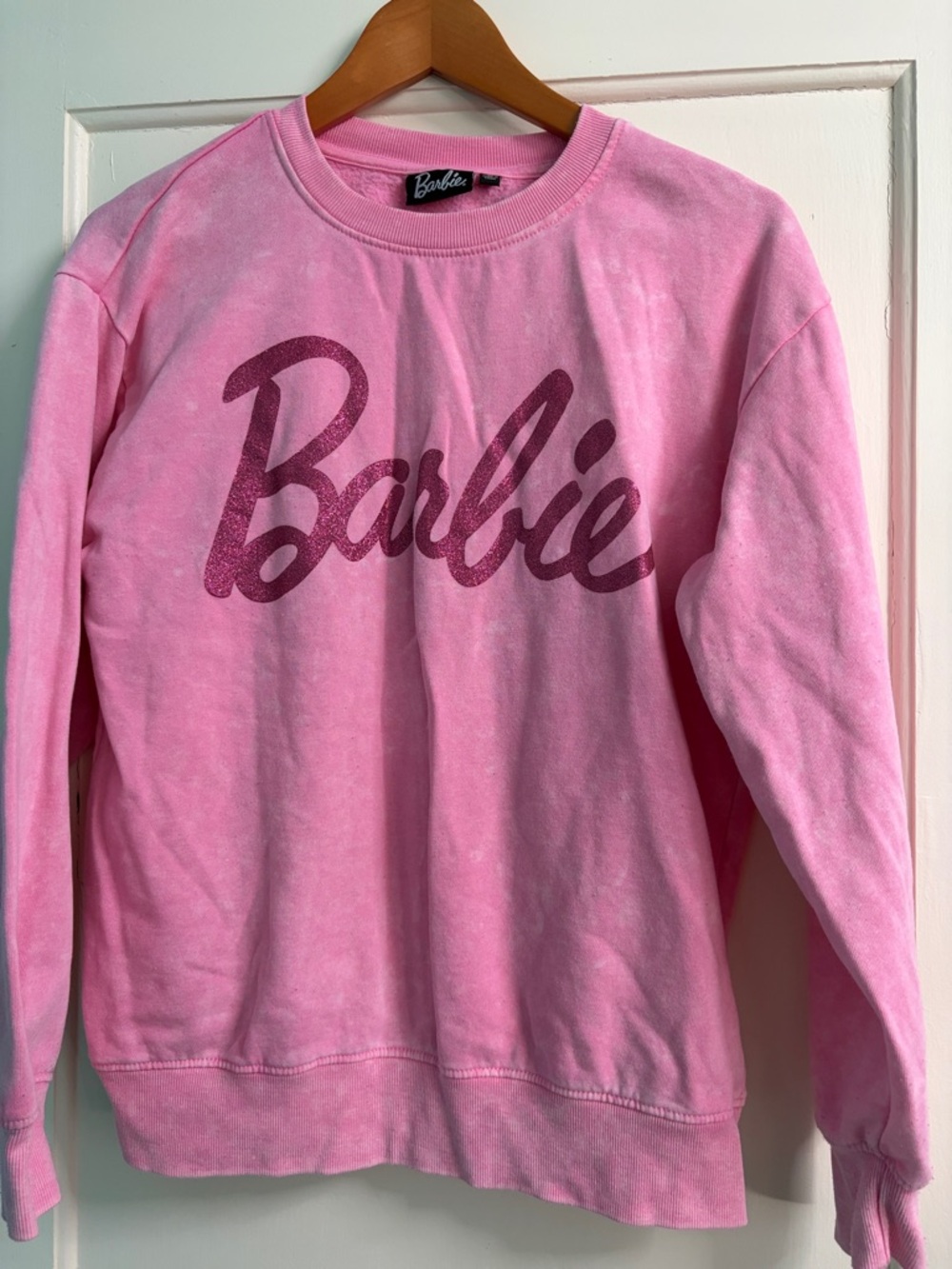 Barbie Pink Glitter Logo Sweatshirt